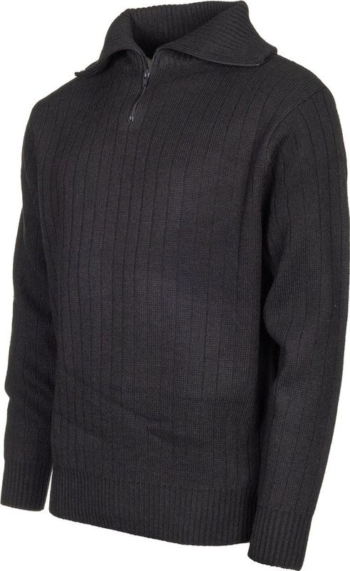 Life-Line - Kotter - Schipperstrui - Zwart - Ademend Materiaal - Hoge Ritskraag