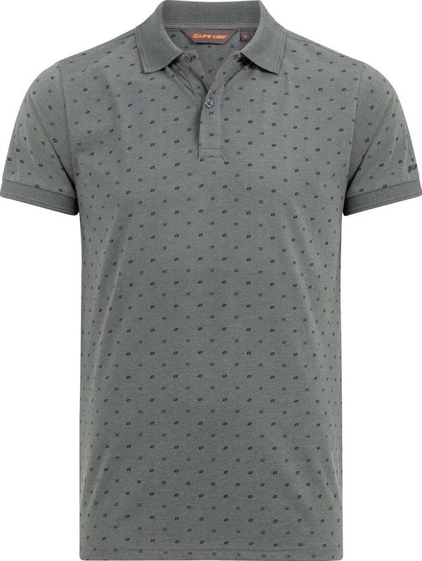 Life Line heren poloshirt - polo heren - Kraby - licht groen print - KM