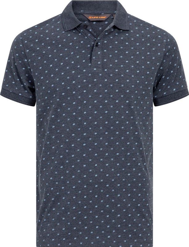 Life Line heren poloshirt - polo heren - Kraby - navy print - KM