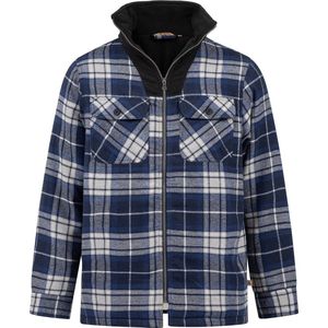 Peter Gevoerd Flanel Vest Blue/Black Check Heren