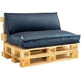 2L Home & Garden Palletkussen Velvet Donkerblauw - 120 x 80cm