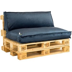 2L Home & Garden Palletkussen Velvet Donkerblauw - 120 x 80cm