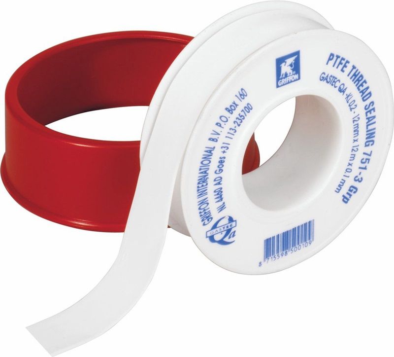 Griffon - PTFE Tape - Afdichtmiddel - 12Mm - Rol 12M - Gastec