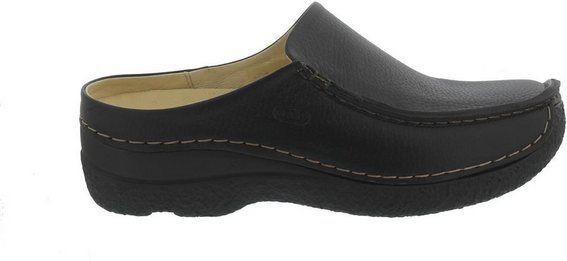 Wolky - Seamy Slide - Instappers - Zwart - Leer