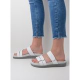 Wolky - 0050130 Dames Slippers - Wit - Voorgevormd Voetbed - Klittenbandsluiting