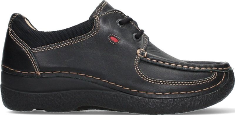 Wolky Veterschoenen Roll Shoe zwart leer