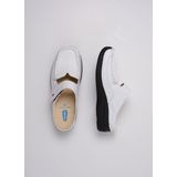 Wolky Klompen Roll Slipper wit zwart leer
