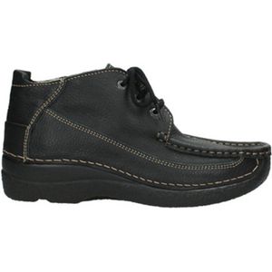 Wolky - Roll Moc - Veterboots - Zwart - Leer