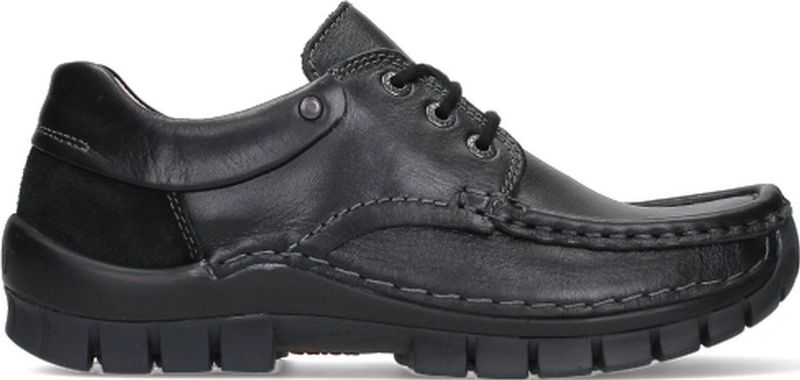 Wolky - Fly Velvet - Veterschoen - Zwart - 100% Leer