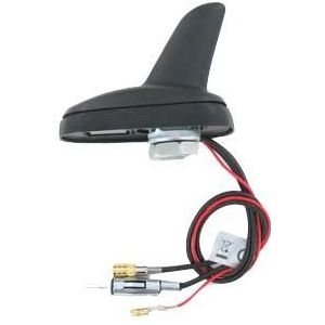 DAB / DAB+ / FM Shark antenne Elektrisch versterkt - shark model - din male & SMB female - 25cm kabel - matt black