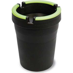 TCP - Asbak - Zwart - Fluorescerende Rand - Geschikt Voor Bekerhouder