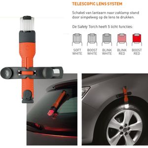 Safety Torch - Zaklamp - Zwart - Kunststof - Back-up Batterij Systeem