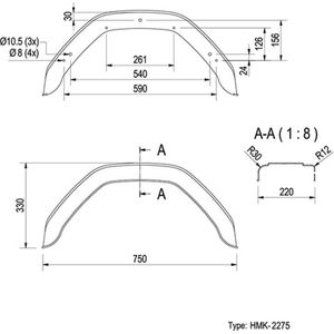 TCP - Spatscherm - Kunststof - 750 x 200 mm