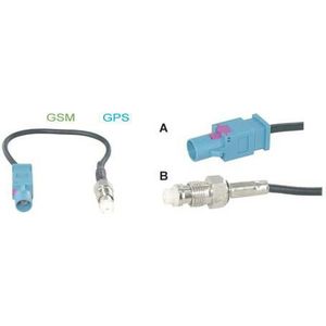 Fakra Z (m) - FME (v) adapter kabel - RG174 - 50 Ohm / zwart - 0,15 meter