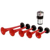 TCP - Vijftonige Claxon - Rood - Staal, Kunststof - 12V