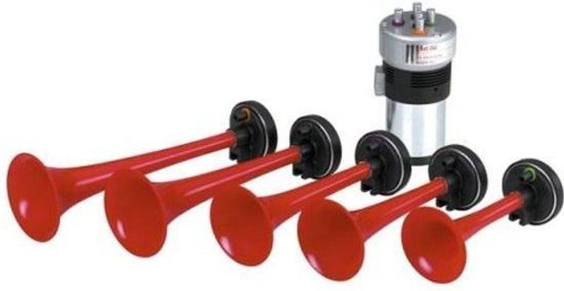 TCP - Vijftonige Claxon - Rood - Staal, Kunststof - 12V