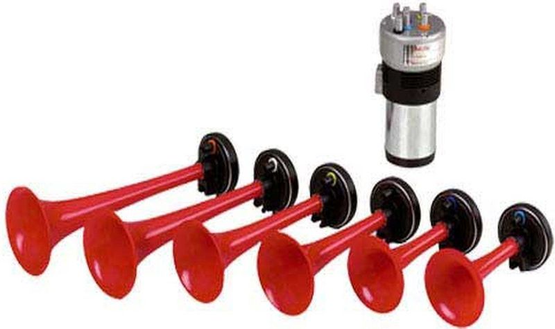 TCP - Zestonige Claxon - Rood - Staal, Kunststof - 12V