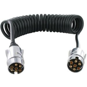 Spiraalkabel 12 Volt 2 x 7 polig metaal