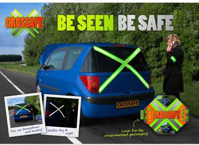 TCP - Crossafe - Reflecterend Kruis - Fluoriserend Geel