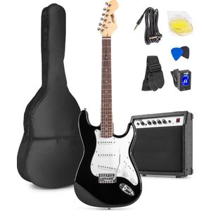 MAX - Gigkit - Elektrische Gitaar - Zwart - Inclusief Versterker en Accessoires