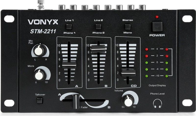 Vonyx STM-2211B 4-Kanaals mengpaneel - Zwart