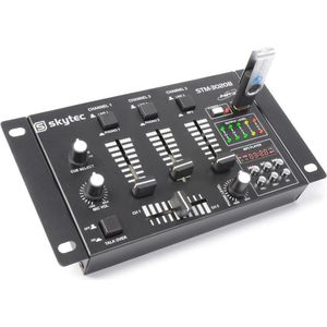 Mengpaneel - Skytec STM-3020 - 4-kanaals Mengpaneel met o.a. USB mp3 speler - Zwart