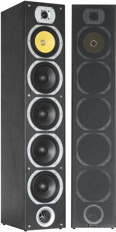 Fenton - SHFT57B - Vloerende Luidsprekers - Zwart - 600W - Set van 2