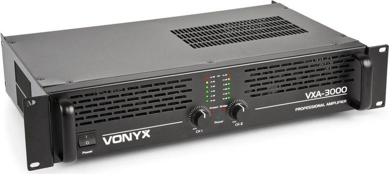 Vonyx - VXA-3000 PA Versterker - 2x 1500W - Brugschakeling - Zwart
