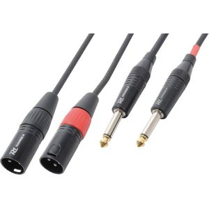 Kabel 2x XLR Male - 2x 6.3mm Mono 3m