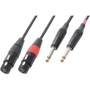 Kabel 2x XLR Female - 2x 6.3mm Mono 1.5m