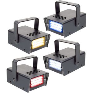 Stroboscoop - BeamZ BMS24SET - Set van 4x stroboscoop discolamp - 4 kleuren