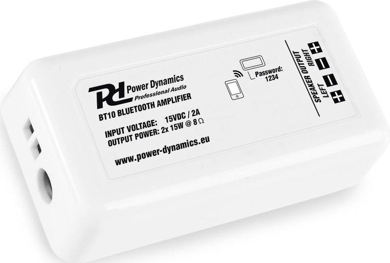 Versterker Bluetooth - Power Dynamics BT10 - Inbouw Bluetooth versterker 2x 30W