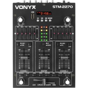 SkyTec STM2270 4-Kanaals Mixer Geluidseffecten SD/USB/MP3/BT