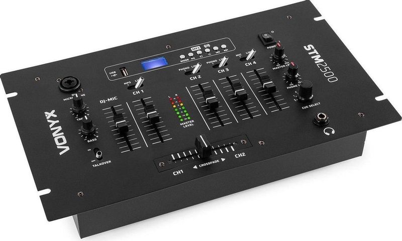 DJ Mixer met 5 Kanalen - Vonyx STM2500 - USB Speler - Bluetooth - Installatie Mengpaneel voor Kinderen en Beginners