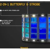 Butterfly Discolamp met Ingebouwde Stroboscoop - BeamZ Discolamp - 3 Kleuren - 24 Lenzen