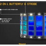 Butterfly Discolamp met Ingebouwde Stroboscoop - BeamZ Discolamp - 3 Kleuren - 24 Lenzen