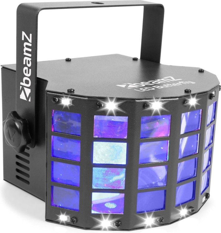 Butterfly Discolamp met Ingebouwde Stroboscoop - BeamZ Discolamp - 3 Kleuren - 24 Lenzen