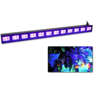 Blacklight - BeamZ BUV123 LED blacklight bar met 12x 3W UV LED's