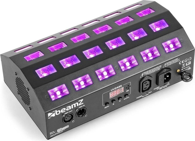 Blacklight - BeamZ BUV463 blacklight lamp met 24 UV LED's - Blacklight stroboscoop