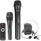 Mobiele party speaker - Vonyx AP1200PA - 600 Watt - 2 handmicrofoons - 1 headset microfoon - Bluetooth - USB - SD