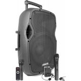 Mobiele party speaker - Vonyx AP1200PA - 600 Watt - 2 handmicrofoons - 1 headset microfoon - Bluetooth - USB - SD