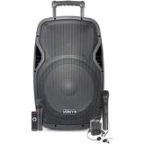 Mobiele party speaker - Vonyx AP1500PA - 800 Watt - partybox met 2 microfoons - 1 headset microfoon - op accu