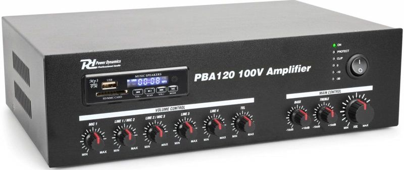 Power Dynamics - PBA120 - Versterker - 120W - Bluetooth - USB SD Speler