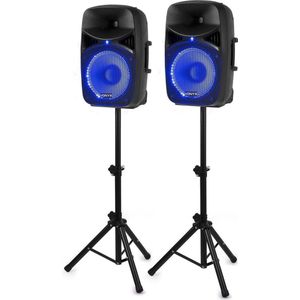 Vonyx VPS122A geluidsinstallatie 800W Bluetooth met blauwe LED's