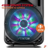 Party speaker Bluetooth - Fenton FT10LED - 450 Watt - partybox speaker op accu - incl microfoon - karaoke set