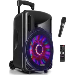 Party speaker Bluetooth - Fenton FT10LED - 450 Watt - partybox speaker op accu - incl microfoon - karaoke set