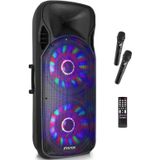 Fenton FT215LED actieve 1600W mobiele 2x15 inch speaker met LED-show