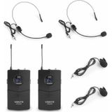 Vonyx WM82 Draadloze UHF Microfoonset - 2x Headset - 2x Dasspeld
