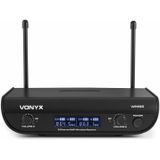 Vonyx WM82 Draadloze UHF Microfoonset - 2x Headset - 2x Dasspeld