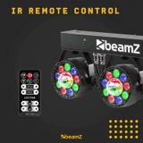 Discolampen - BeamZ PARTYBAR3 - Vier lichteffecten op statief - 4x PAR spot + 4x gekleurde Magic discobal - Complete set!